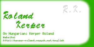 roland kerper business card